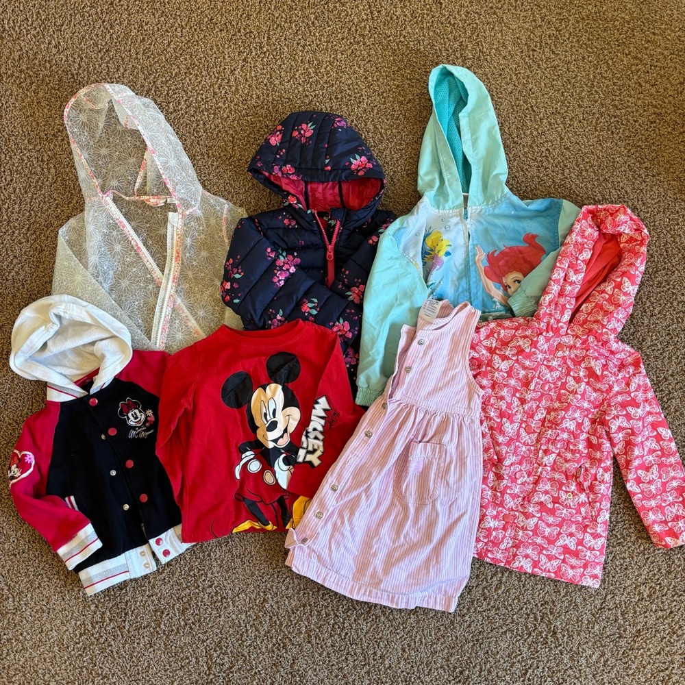 Kids 4T‎ clothing / Jacket bundle All seasons, EUC, Disney, Gap, Ariel, Mickey